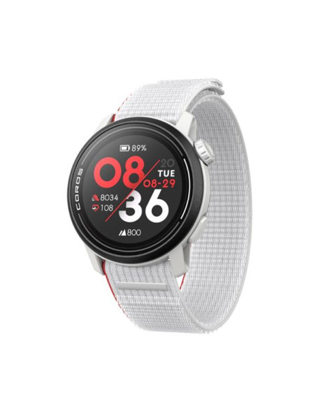 COROS PACE 3 sportinis GPS laikrodis, baltos spalvos, su nailoniniu dirželiu