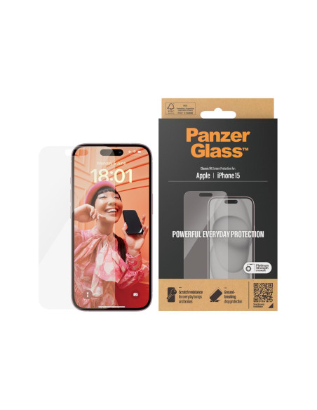 PanzerGlass | Screen protector | Apple | IPhone 15 | Glass | Transparent