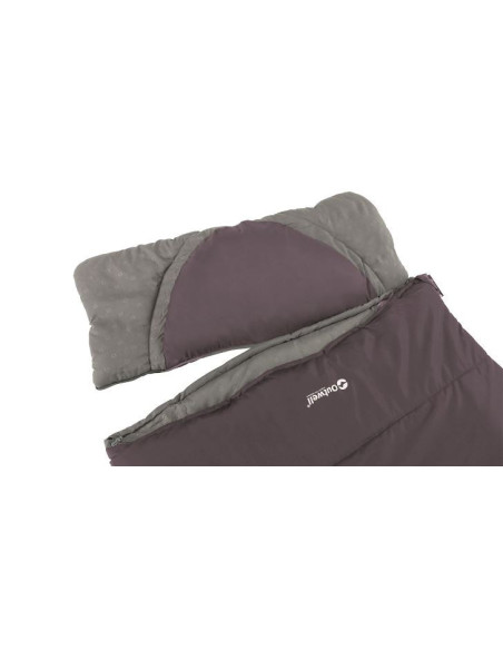 Outwell Contour Dark Purple L Sleeping Bag - Left Zipper 220 x 85 cm YKK 2-way L-shape open-end with auto lock