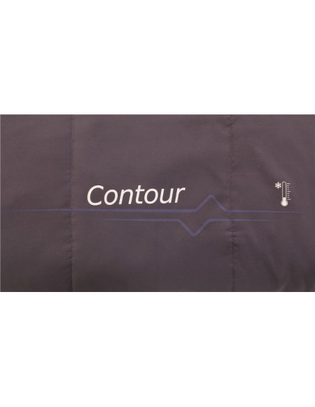 Outwell Contour Dark Purple L Sleeping Bag - Left Zipper 220 x 85 cm YKK 2-way L-shape open-end with auto lock