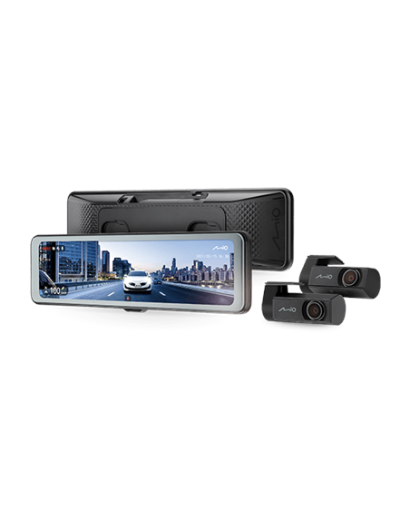 Mio MiVue R860WD, Dash Cam | GPS | Wi-Fi | Front and rear cams synchronized for recording with an unobstructed view 11.26" IPS 