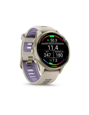 010-02969-12  Garmin Forerunner 970 Sapphire / Gold Titanium – French Gray – Indigo