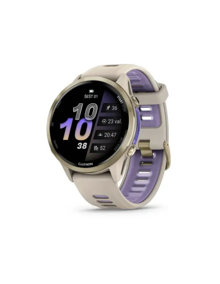 010-02969-12  Garmin Forerunner 970 Sapphire / Gold Titanium – French Gray – Indigo