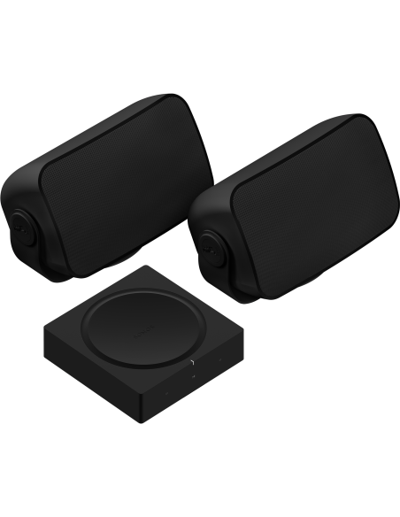 Sonos Outdoor Set ( lauke montuojamas garsiakalbis Juodos splavos, 2vnt. + SONOS AMP )