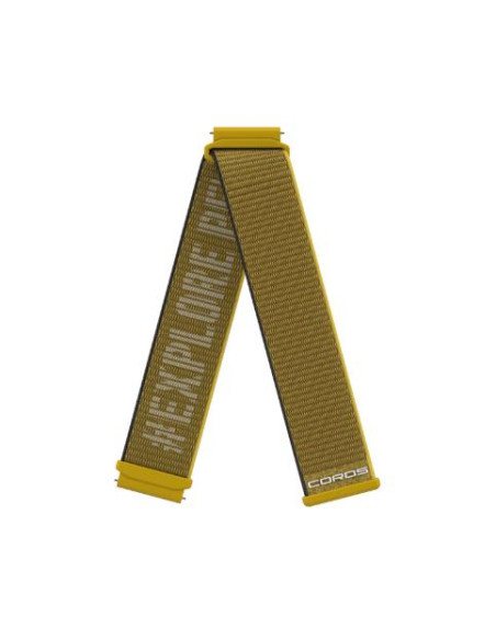 COROS nailoninis dirželis (trumpa versija), APEX 2 Pro / APEX Pro / APEX 46 mm, 22 mm, Geltonas COROS nailoninis dirželis (trumpa versija), APEX 2 Pro / APEX Pro / APEX 46 mm, 22 mm, Geltonas