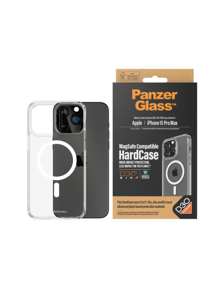 PanzerGlass Back cover | Apple | iPhone 15 Pro Max | Thermoplastic polyurethane (TPU), D3O Bio | Transparent | MagSafe