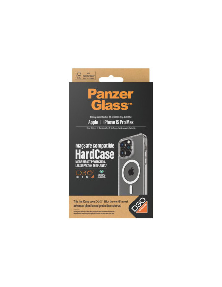 PanzerGlass Back cover | Apple | iPhone 15 Pro Max | Thermoplastic polyurethane (TPU), D3O Bio | Transparent | MagSafe
