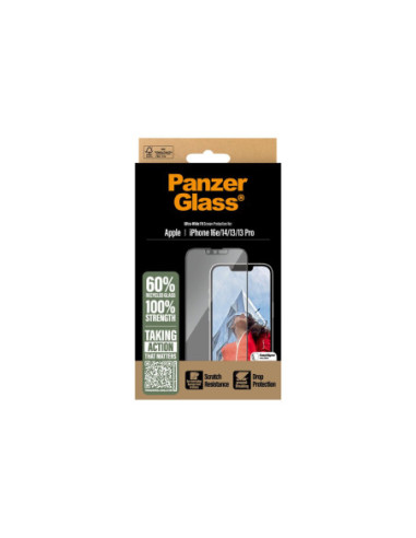 PanzerGlass Screen protector | Apple | iPhone 13/iPhone 13 Pro/iPhone 14/iPhone 16e | Glass | Transparent | Ultra-Wide Fit W. A