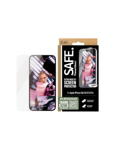 PanzerGlass Screen protector | Apple | iPhone 16e/14/13/13 Pro | Glass | Transparent | Ultra-Wide Fit W. Aligner