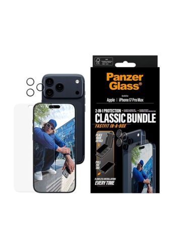 PanzerGlass 2-in-1 Classic Bundle | Screen Protector/Lens protector | Apple | iPhone 17 Pro Max | Transparent