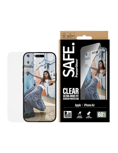 PanzerGlass Screen protector | Apple | iPhone Air | Glass | Transparent | Ultra-Wide Fit w. EasyAligner