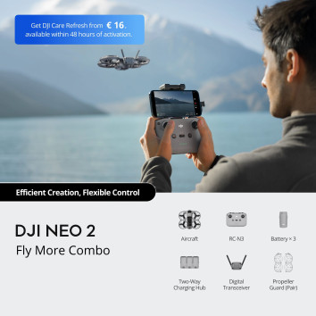 DJI Neo 2 Fly More Combo – lengvas 151 g dronas su 4K kamera, LiDAR kliūčių aptikimu.