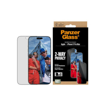 PanzerGlass Screen protector | Apple | iPhone 17 Pro Max | Glass | Transparent | Ultra-Wide Fit w. EasyAligner