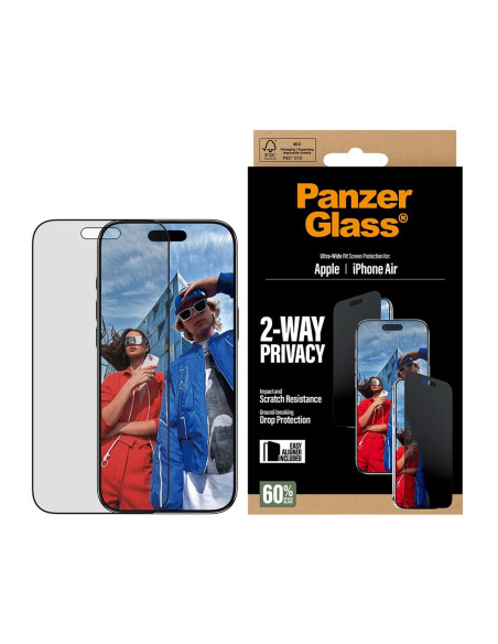 PanzerGlass Screen protector | Apple | iPhone Air | Glass | Transparent | Ultra-Wide Fit w. EasyAligner