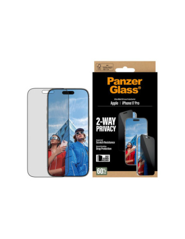 PanzerGlass Screen protector | Apple | iPhone 17 Pro | Glass | Transparent | Ultra-Wide Fit w. EasyAligner
