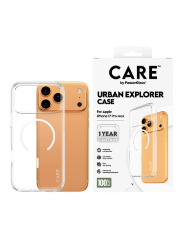 PanzerGlass Flagship Case | Back cover | Apple | iPhone 17 Pro Max | Recycled plastic | Transparent | Urban Explorer w. White M