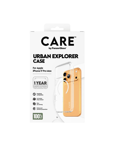 PanzerGlass Flagship Case | Back cover | Apple | iPhone 17 Pro Max | Recycled plastic | Transparent | Urban Explorer w. White M