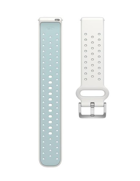 Polar Silikoninis laikrodžio dirželis, 20 mm, S-L, Baltas / Turkis