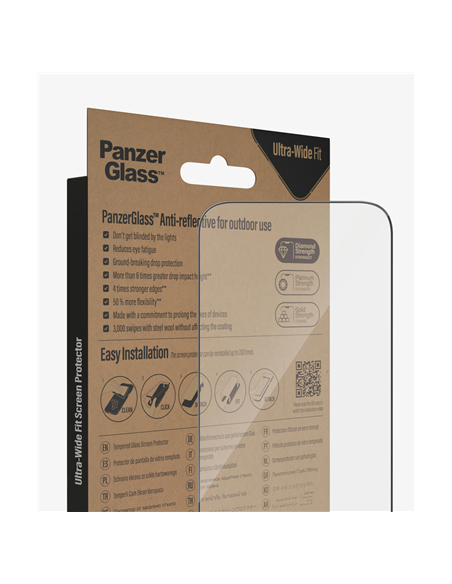 PanzerGlass | Screen protector | Apple | iPhone 14 Pro | Glass | Clear | Ultra-Wide Fit Easy installation Privacy Filter Finger