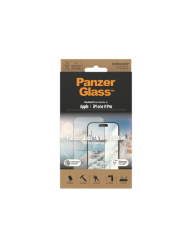 PanzerGlass | Screen protector | Apple | iPhone 14 Pro | Glass | Clear | Ultra-Wide Fit Easy installation Privacy Filter Finger