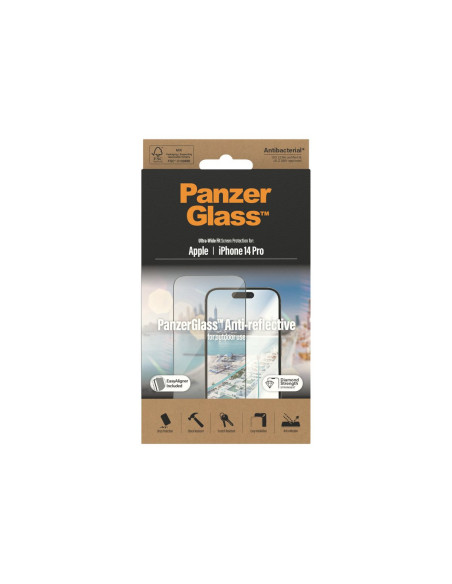 PanzerGlass | Screen protector | Apple | iPhone 14 Pro | Glass | Clear | Ultra-Wide Fit Easy installation Privacy Filter Finger