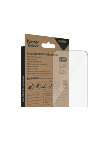 PanzerGlass | Screen protector | Apple | iPhone 14 Pro | Glass | Clear | Ultra-Wide Fit Easy installation Privacy Filter Finger