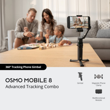 DJI Osmo Mobile 8 – gimbal stabilizatorius telefonui su 360° sekimu