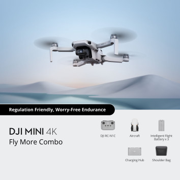 DJI Mini 4K Fly More Combo – dronas su 4K kamera