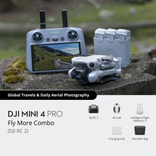 Drone, DJI Mini 4 Pro Fly More Combo (DJI RC 2), Consumer, CP.MA.00000735
