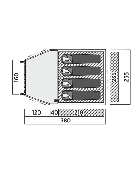 Easy Camp Family tent | Kinn 4 | 4 person(s) | Green