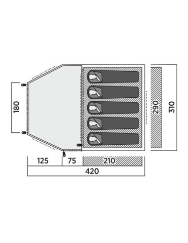 Easy Camp Family tent | Kinn 5 | 5 person(s) | Green