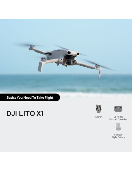 Dronas DJI Lito X1 su DJI RC-N3 valdymo pultu