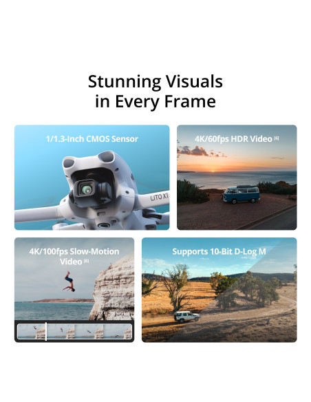 Dronas DJI Lito X1 Fly More Combo su DJI RC 2 pultu ( 4K HDR, LiDAR, 3 baterijos)