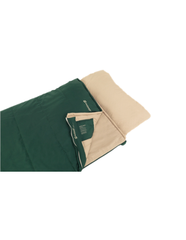 Outwell Contour Prime Green | Sleeping Bag | 220 x 85 cm | -13 to 16 C | Right Zipper