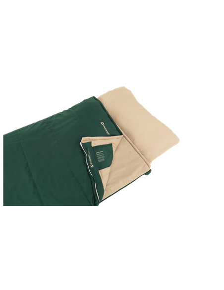 Outwell Contour Prime Green | Sleeping Bag | 220 x 85 cm | -13 to 16 C | Right Zipper