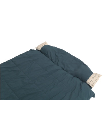 Outwell Camper Lux Double Blue | Sleeping Bag | 235 x 150 cm | -16 to 5 C | Both Side Zipper
