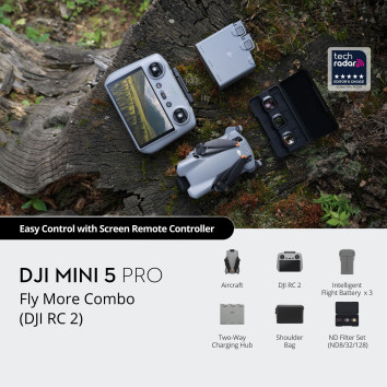 DJI Mini 5 Pro Fly More Combo su DJI RC 2 pultu