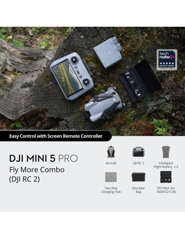 DJI Mini 5 Pro Fly More Combo su DJI RC 2 pultu