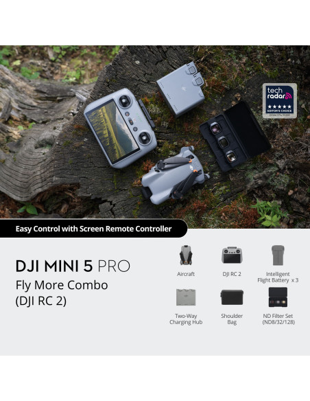 DJI Mini 5 Pro Fly More Combo su DJI RC 2 pultu