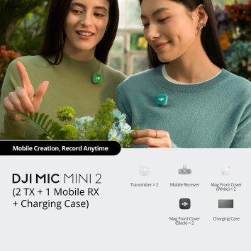 DJI Mic Mini 2 2 TX Mobile RX belaidė mikrofonų sistema