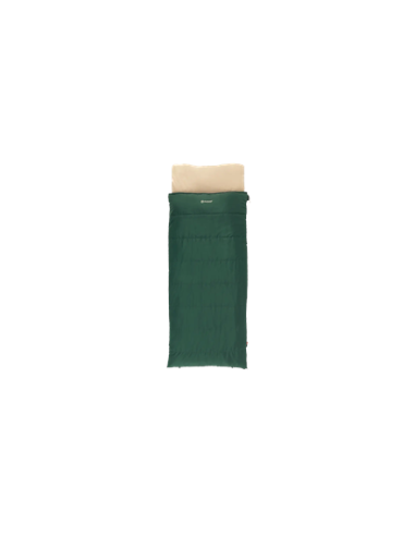 Outwell Contour Prime Green | Sleeping Bag | 220 x 85 cm | -13 to 16 C | 2-way L-shape open-end with auto lock