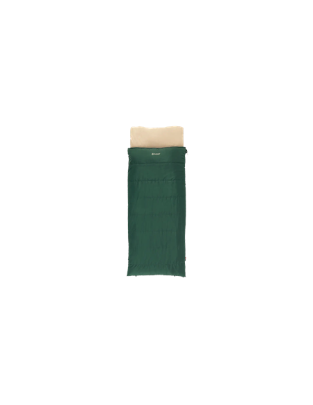 Outwell Contour Prime Green | Sleeping Bag | 220 x 85 cm | Temperature -13 to 16 C | 2-way L-shape open-end with auto lock