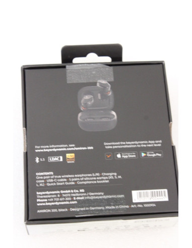 SALE OUT. Beyerdynamic AMIRON 300 TWS black TWS Earphones with charging case, eartips and USB cable | Beyerdynamic True Wireles