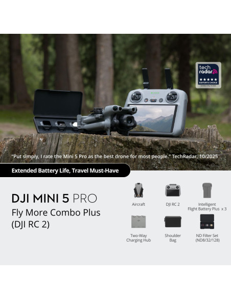 Drone, DJI, Mini 5 Pro Fly More Combo Plus (DJI RC 2), CP.MA.00001024