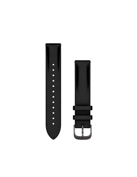 Acc, 18mm Band, Black Leather + Brushed Slate, WW/APAC
