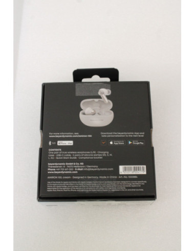 SALE OUT. Beyerdynamic Amiron 100 cream TWS Earphones with charging case, 5 pairs of eartips and USB cable | SALE OUT. Beyerdyn