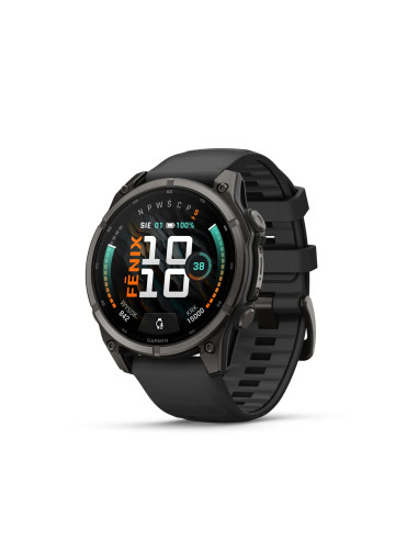 Garmin fēnix 9 010-04762-11 su juodu silikoniniu dirželiu