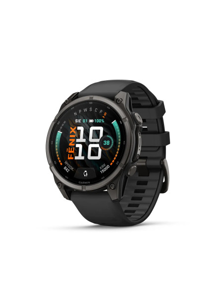 Garmin fēnix 9 010-04762-11 su juodu silikoniniu dirželiu