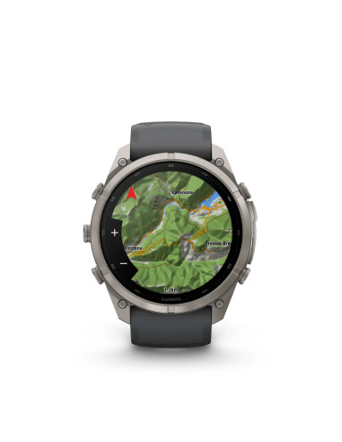 Garmin fēnix 9 Pro Titanium su grafito ir juodu dirželiu