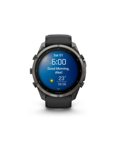 Garmin fēnix 9 Pro su Black Pebble Grey silikoniniu dirželiu